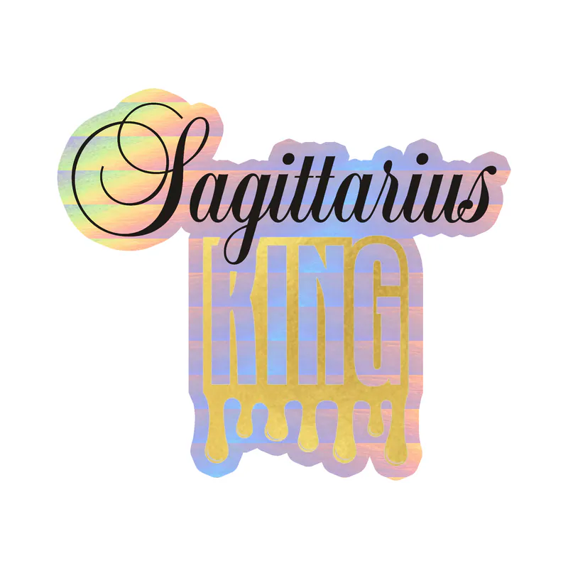 Sagittarius King - Holographic Vinyl Decal - Custom Size