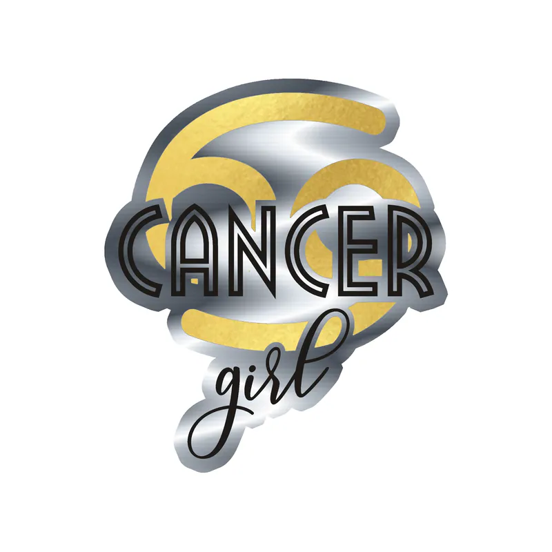 Cancer Girl- Silver Chrome Vinyl Decal - Custom Size