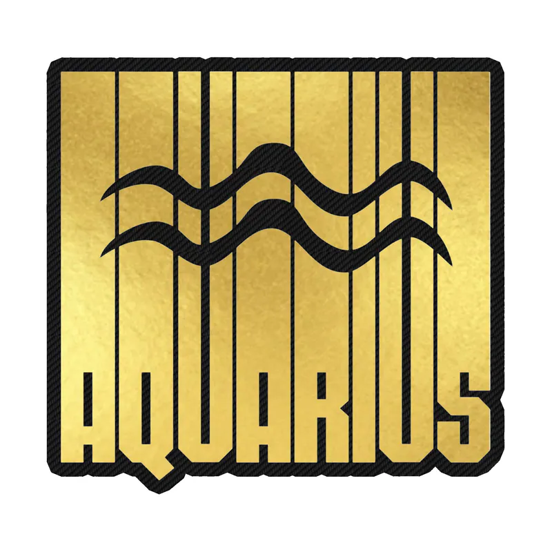 Gold Aquarius - Carbon Fiber Vinyl Decal - Custom Size