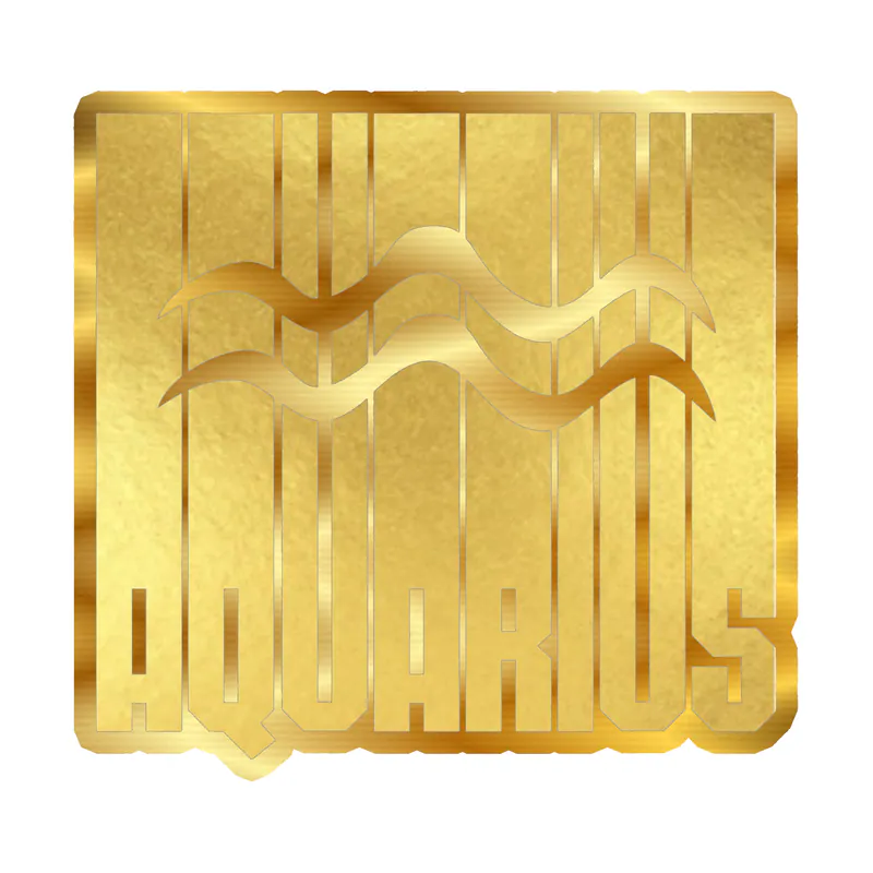 Gold Aquarius - Gold Chrome Vinyl Decal - Custom Size