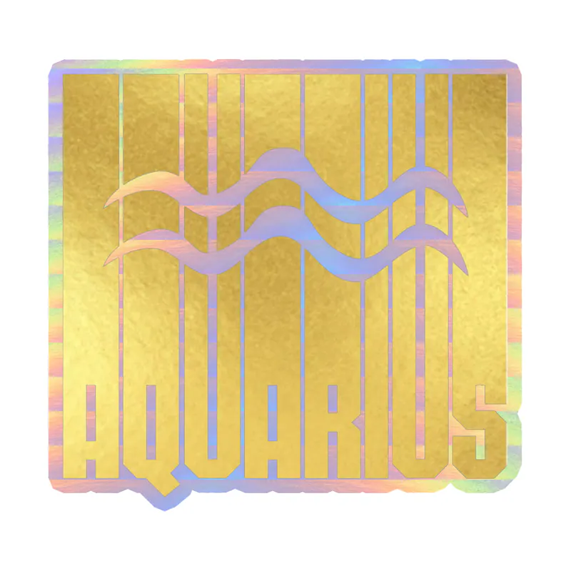 Gold Aquarius - Holographic Vinyl Decal - Custom Size