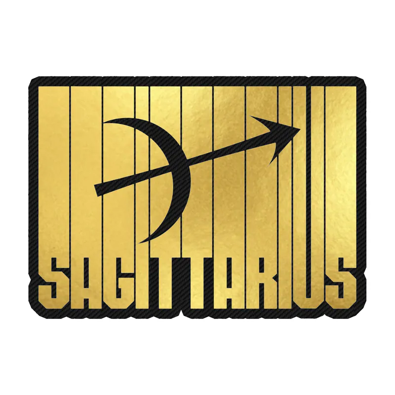 Gold Sagittarius - Carbon Fiber Vinyl Decal - Custom Size