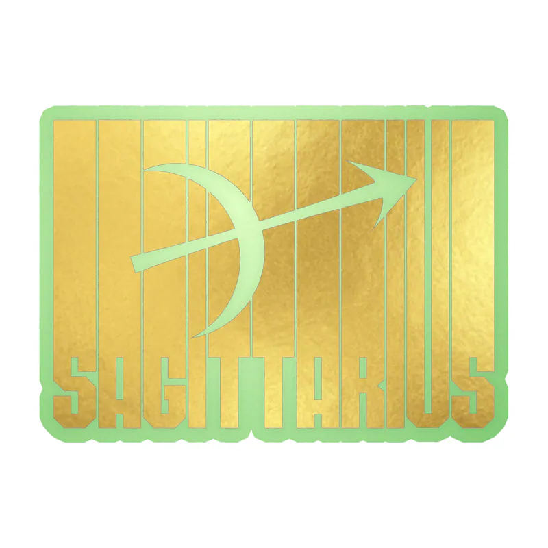 Gold Sagittarius - Glow in the Dark Vinyl Decal - Custom Size