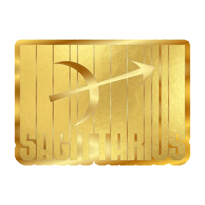 Gold Sagittarius - Gold Chrome Vinyl Decal - Custom Size