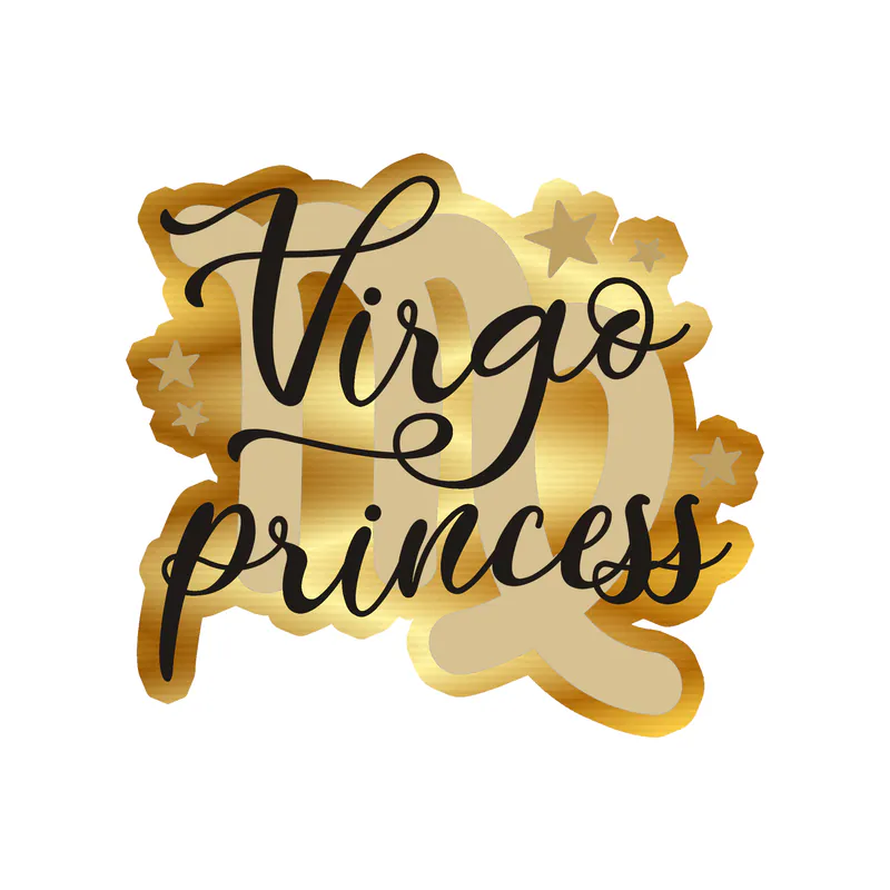 Virgo Princess - Gold Chrome Vinyl Decal - Custom Size
