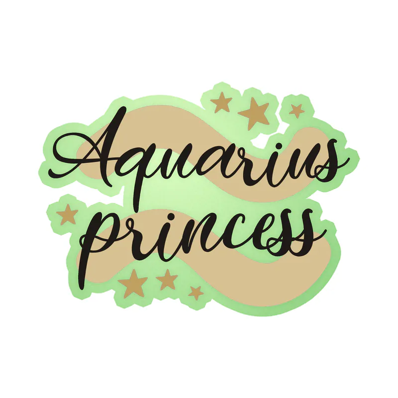 Aquarius Princess - Glow in the Dark Vinyl Decal - Custom Size
