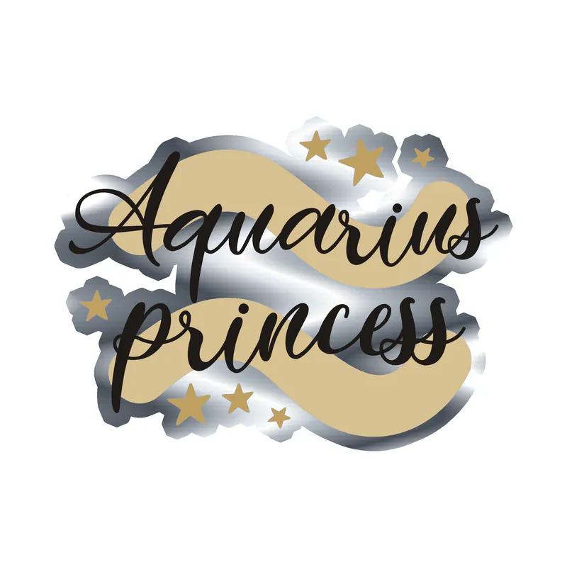 Aquarius Princess - Silver Chrome Vinyl Decal - Custom Size