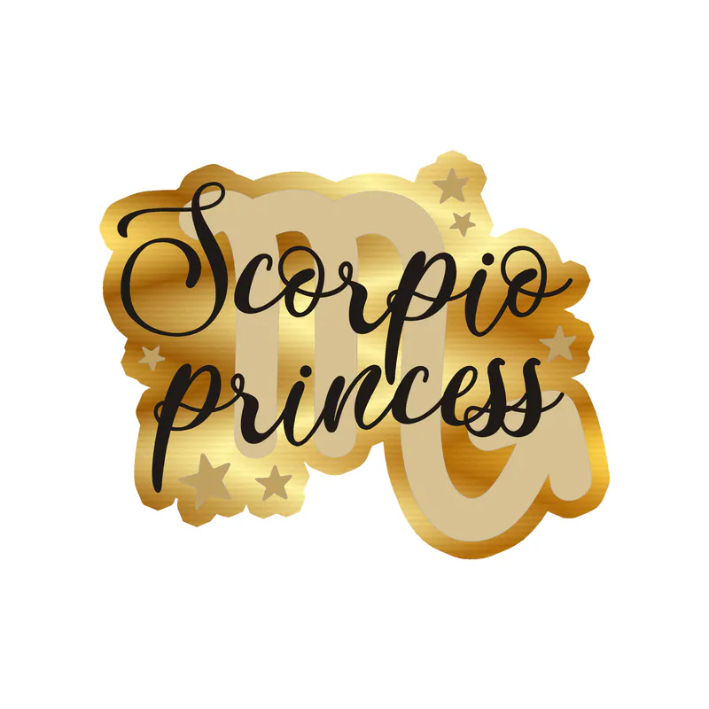 Scorpio Princess - Gold Chrome Vinyl Decal - Custom Size