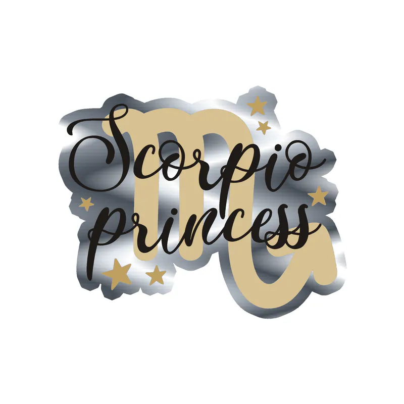 Scorpio Princess - Silver Chrome Vinyl Decal - Custom Size