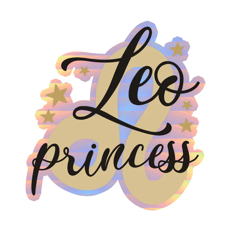 Leo Princess - Holographic Vinyl Decal - Custom Size