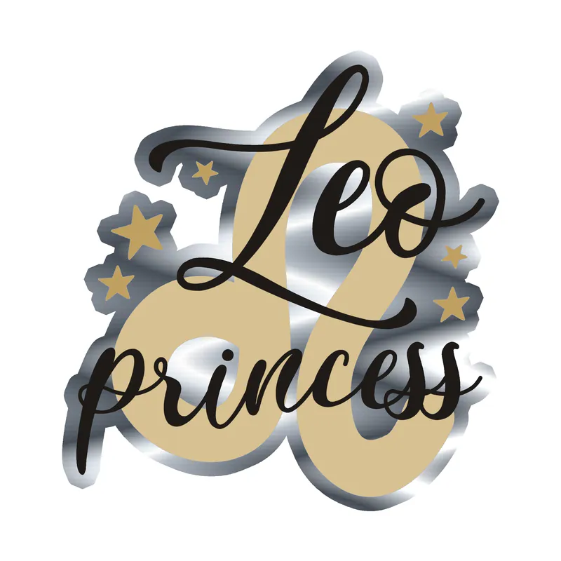 Leo Princess - Silver Chrome Vinyl Decal - Custom Size