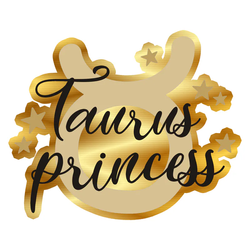Taurus Princess - Gold Chrome Vinyl Decal - Custom Size