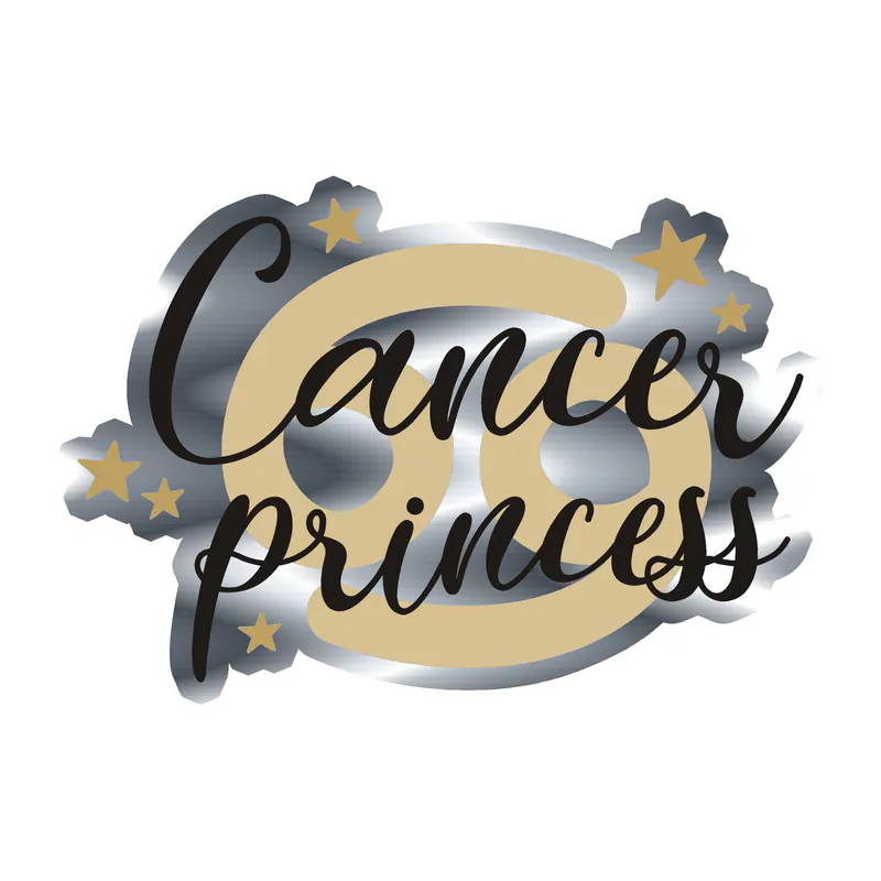 Cancer Princess - Silver Chrome Vinyl Decal - Custom Size