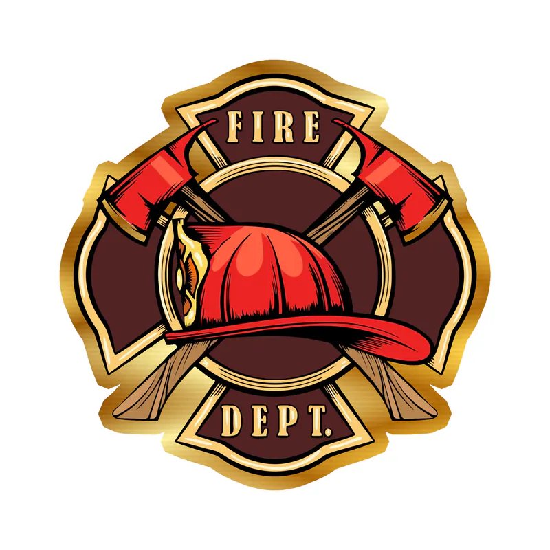 Fire Department - Gold Chrome Vinyl Decal