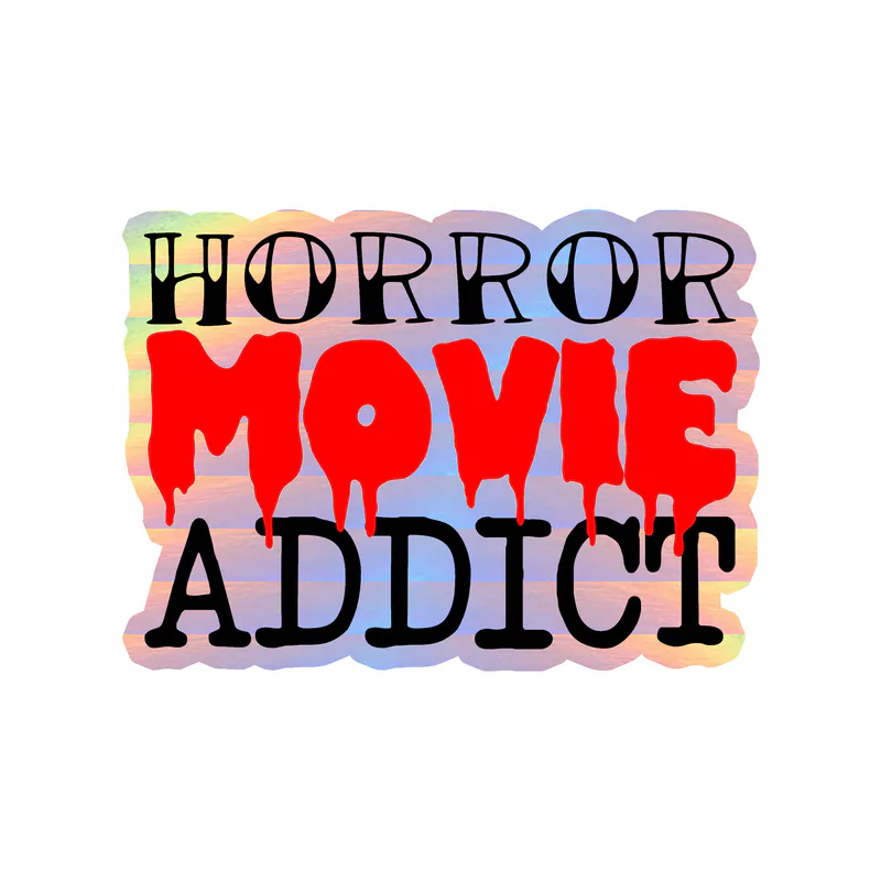 Horror Movie Junkie Holographic Vinyl Decal