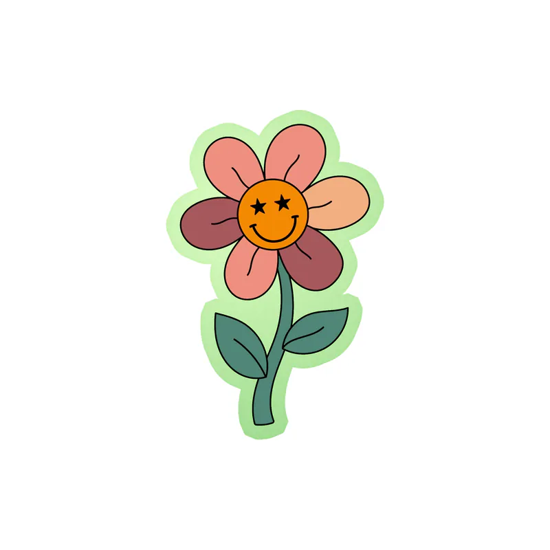 Flower Glow in the Dark Vinyl Decal - Custom Size