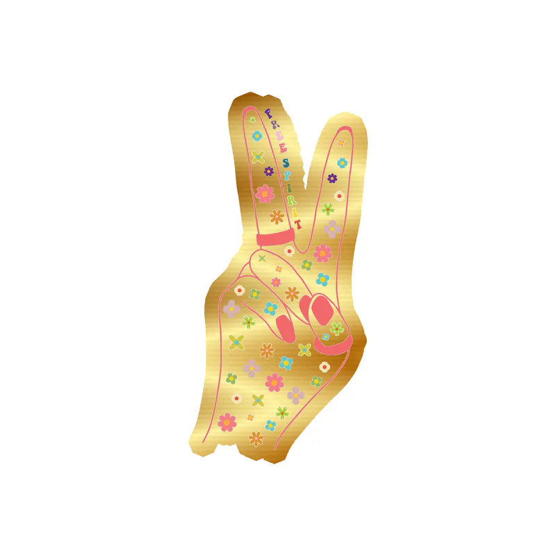 Peace Gold Chrome Vinyl Decal - Custom Size