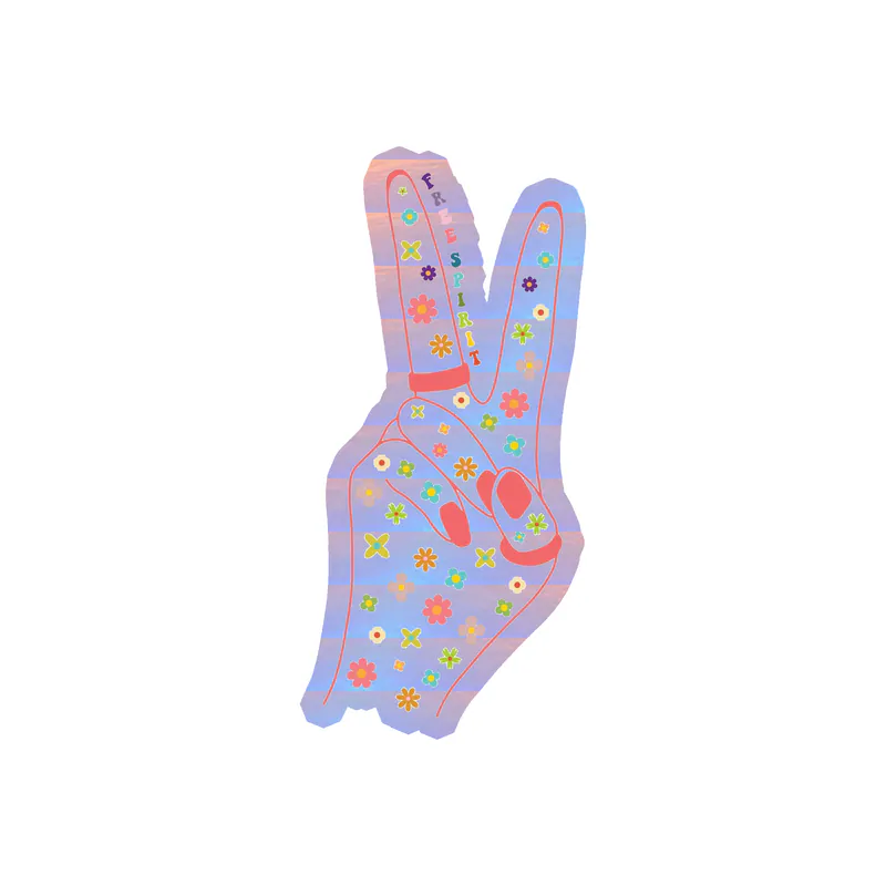 Peace Holographic Vinyl Decal - Custom Size