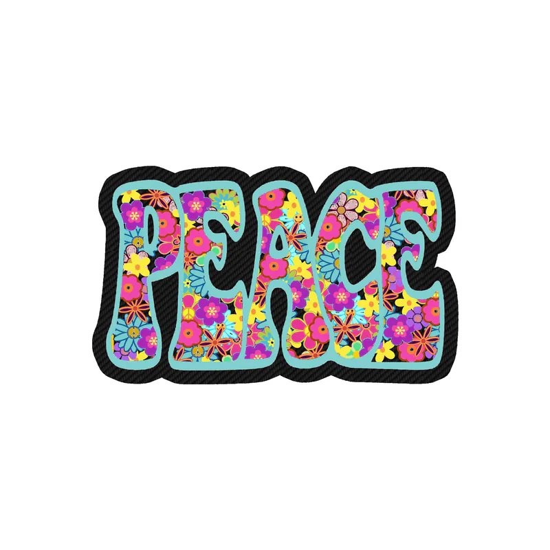 Peace Carbon Fiber Vinyl Decal - Custom Size