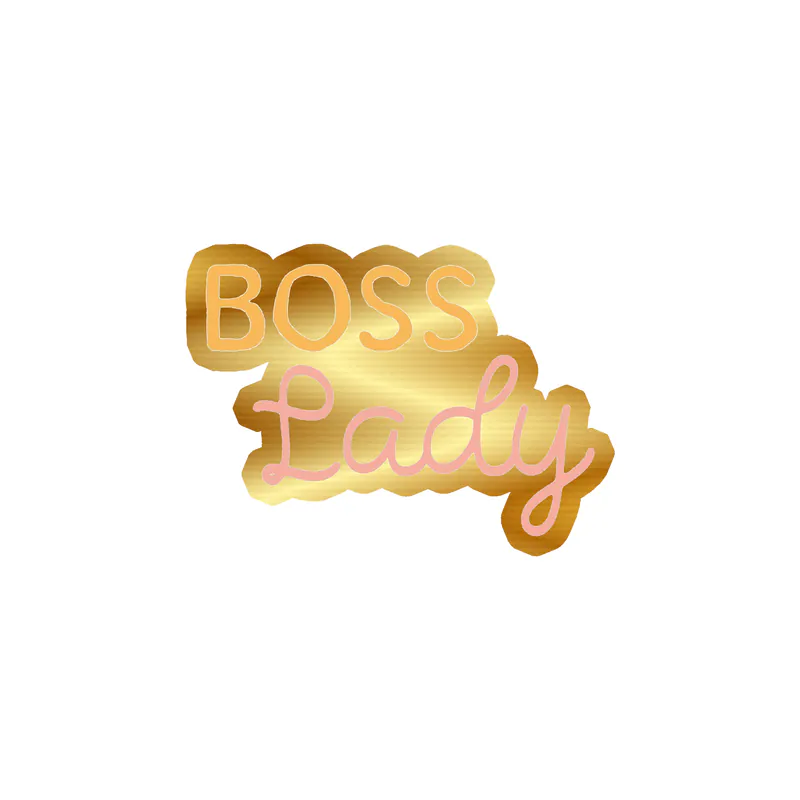 Boss Lady Gold Chrome Vinyl Decal - Custom Size
