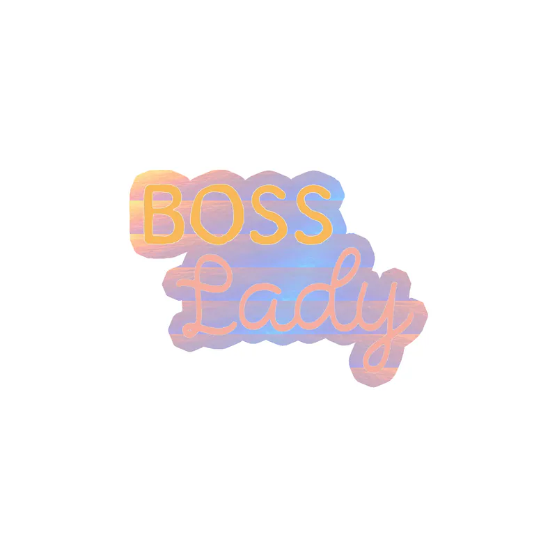 Boss Lady Holographic Vinyl Decal - Custom Size