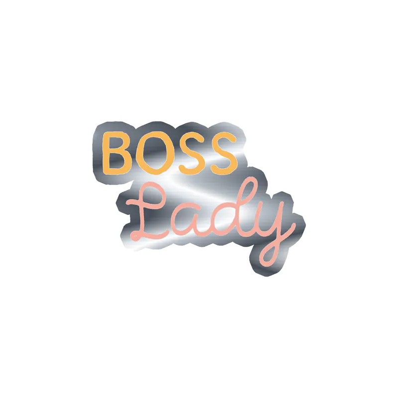 Boss Lady Silver Chrome Vinyl Decal - Custom Size
