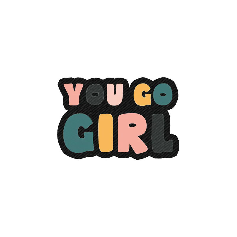You Go Girl Carbon Fiber Vinyl Decal - Custom Size