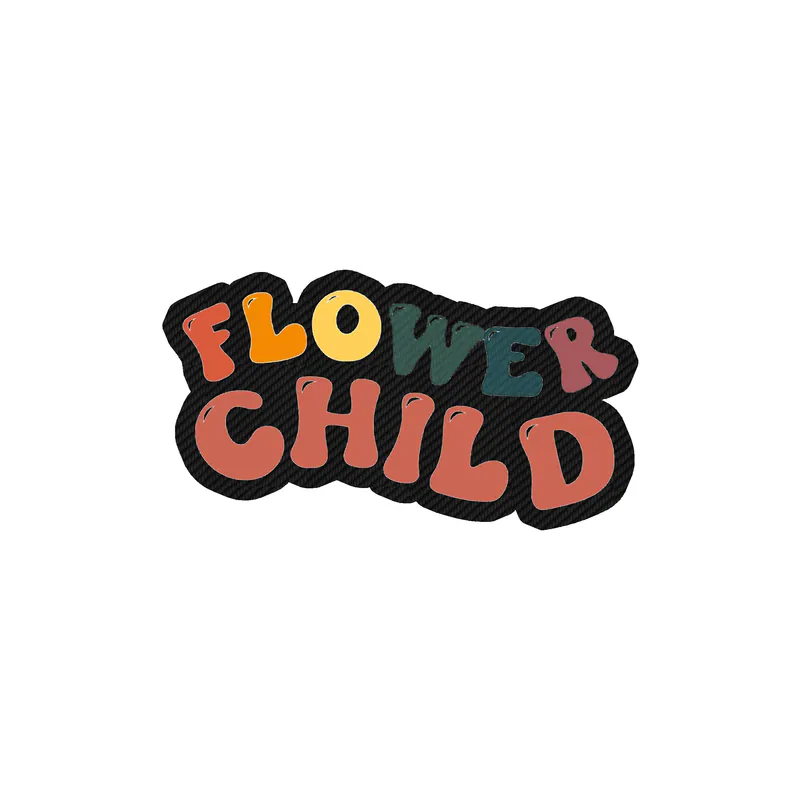 Flower Child Carbon Fiber Vinyl Decal - Custom Size