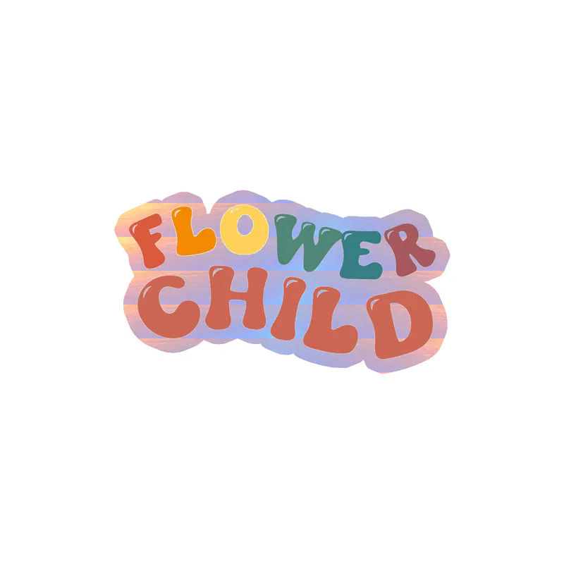 Flower Child Holographic Vinyl Decal - Custom Size