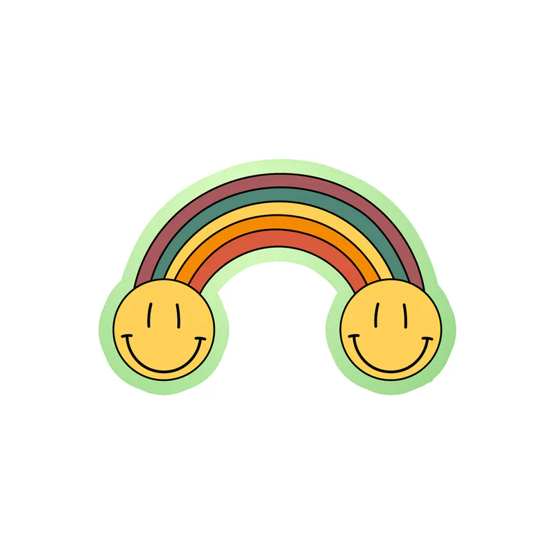 Rainbow Glow in the Dark Vinyl Decal - Custom Size