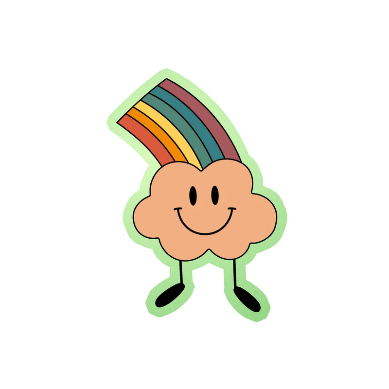 Rainbow Glow in the Dark Vinyl Decal - Custom Size