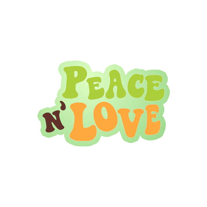 Peace and Love Glow in the Dark Vinyl Decal - Custom Size