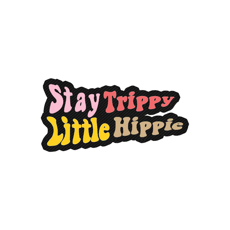 Stay Trippy Little Hippie Carbon Fiber Vinyl Decal - Custom Size