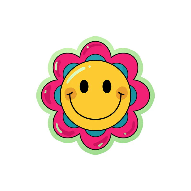 Flower Glow in the Dark Vinyl Decal - Custom Size