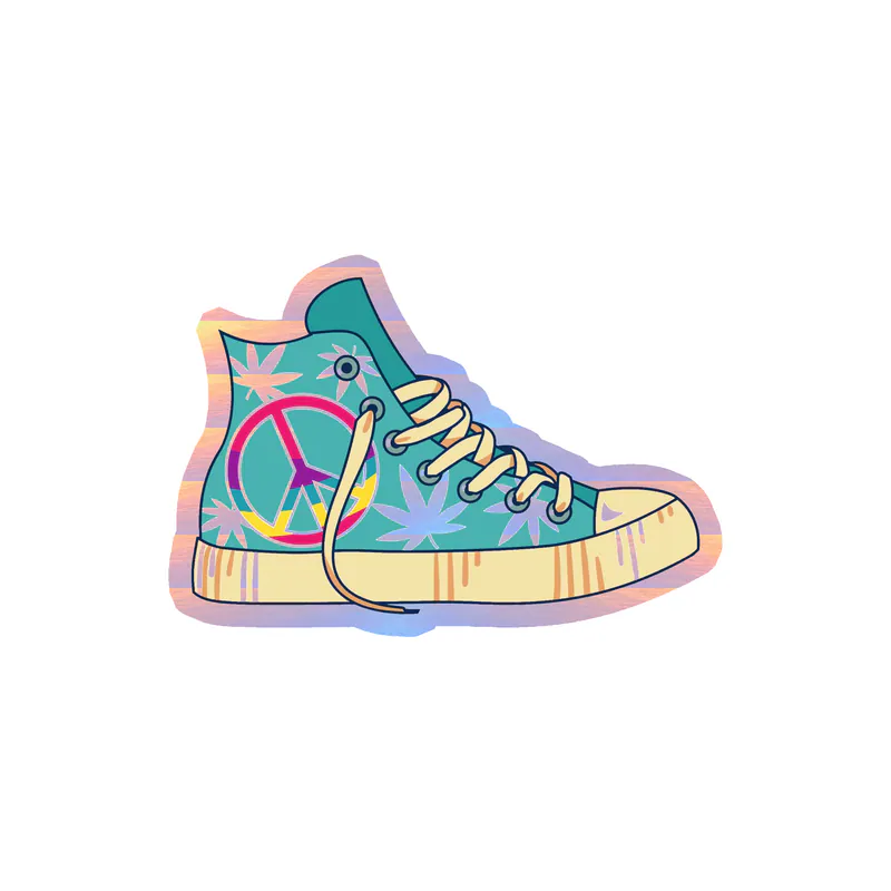 Shoe Holographic Vinyl Decal - Custom Size