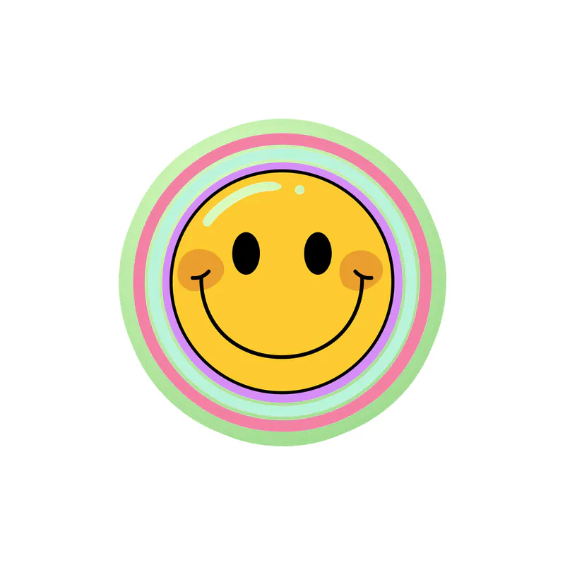Smiley Face Glow in the Dark Vinyl Decal - Custom Size