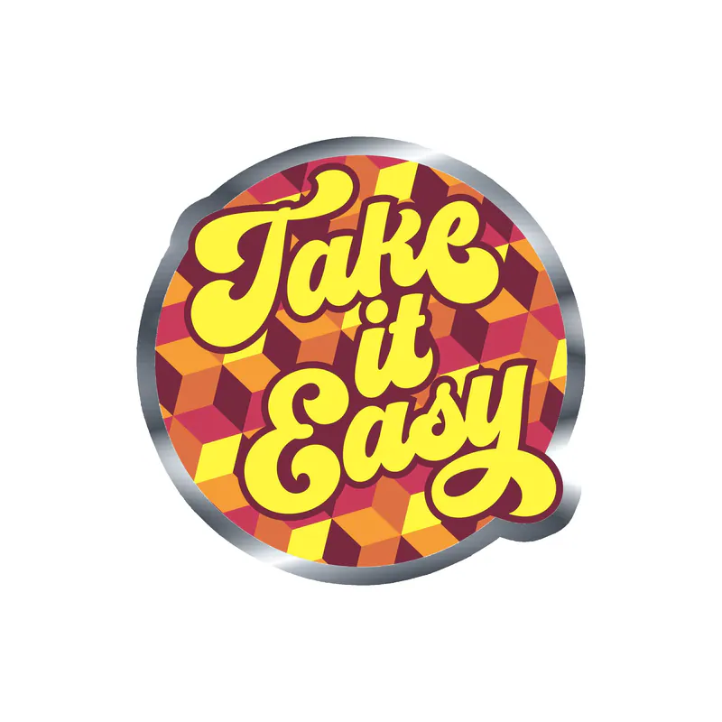 Take it Easy Silver Chrome Vinyl Decal - Custom Size