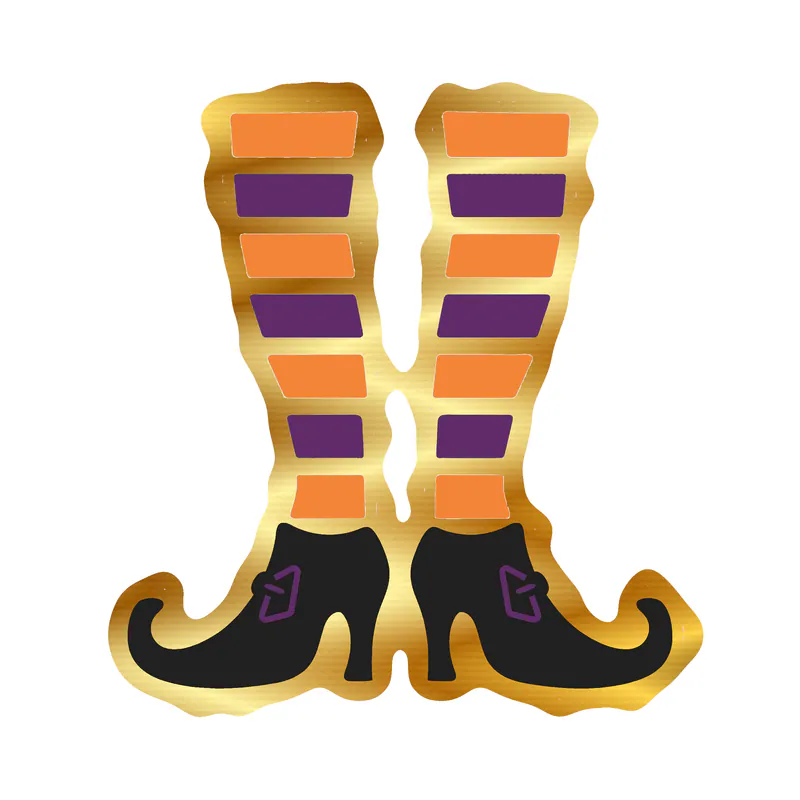Witch Legs Gold Chrome Vinyl Decal - Custom Size