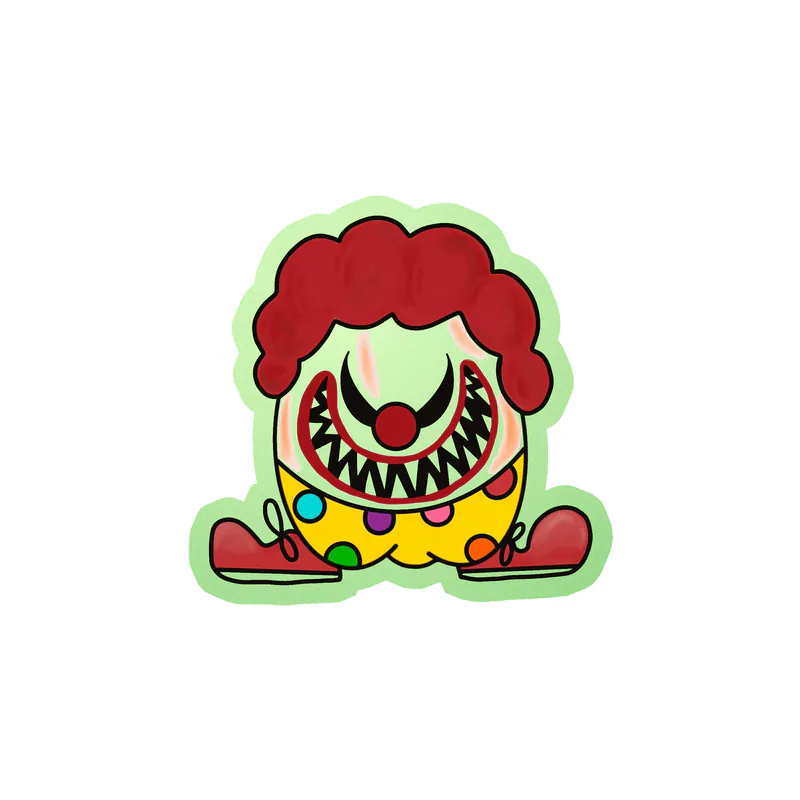 Clown Glow in the Dark Vinyl Decal - Custom Size
