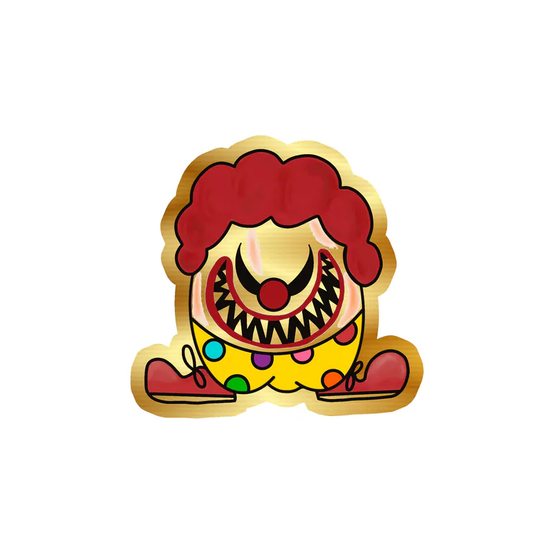 Clown Gold Chrome Vinyl Decal - Custom Size