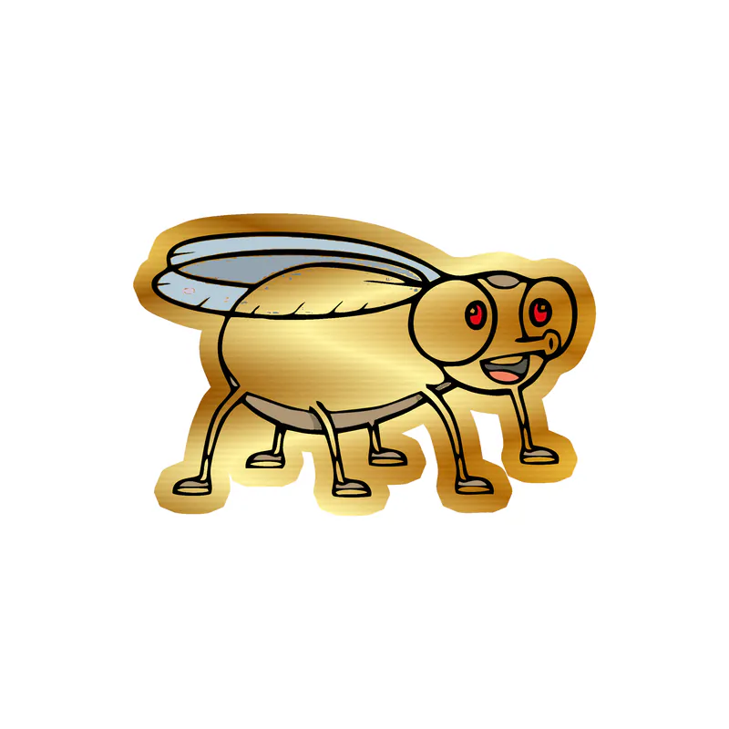 Bug Gold Chrome Vinyl Decal - Custom Size
