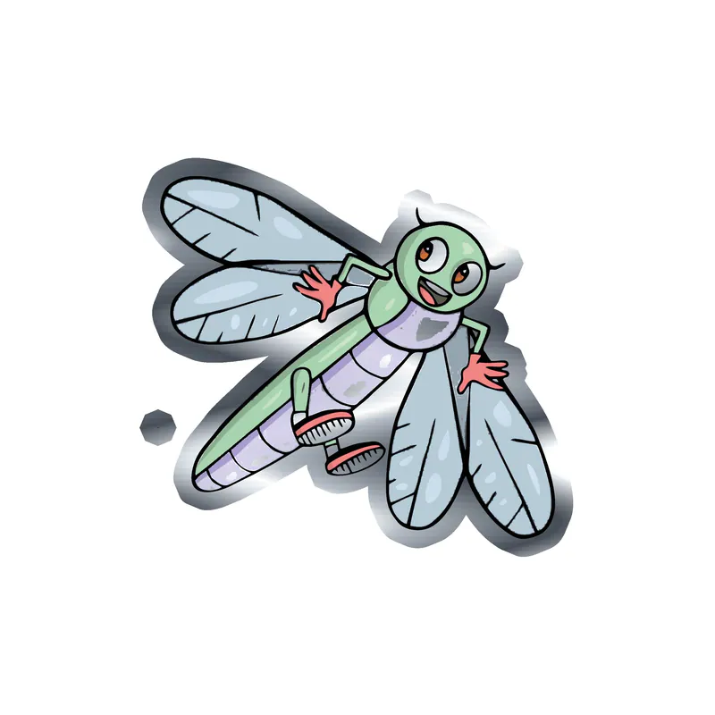 Bug Silver Chrome Vinyl Decal - Custom Size