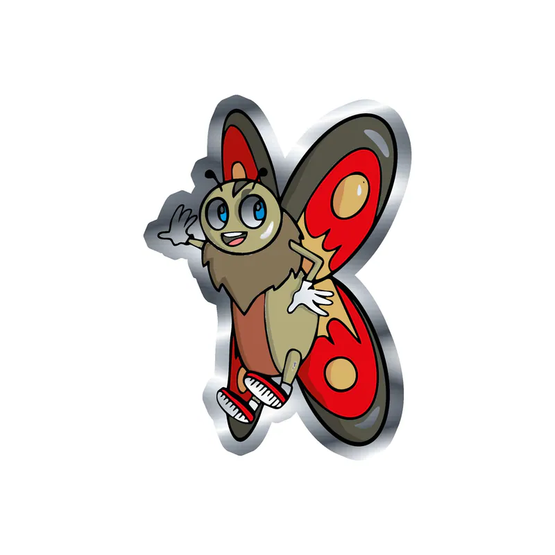 Bug Silver Chrome Vinyl Decal - Custom Size