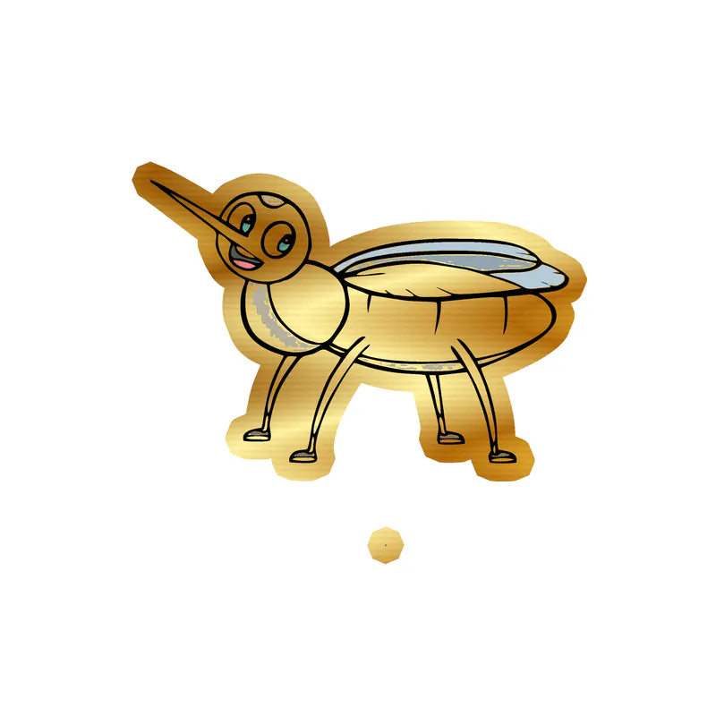 Bug Gold Chrome Vinyl Decal - Custom Size