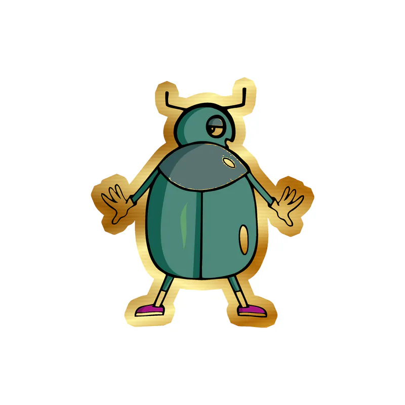 Bug Gold Chrome Vinyl Decal - Custom Size