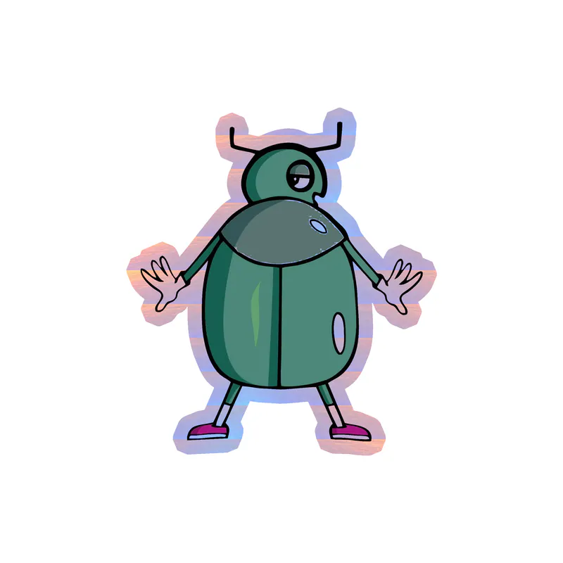 Bug Holographic Vinyl Decal - Custom Size