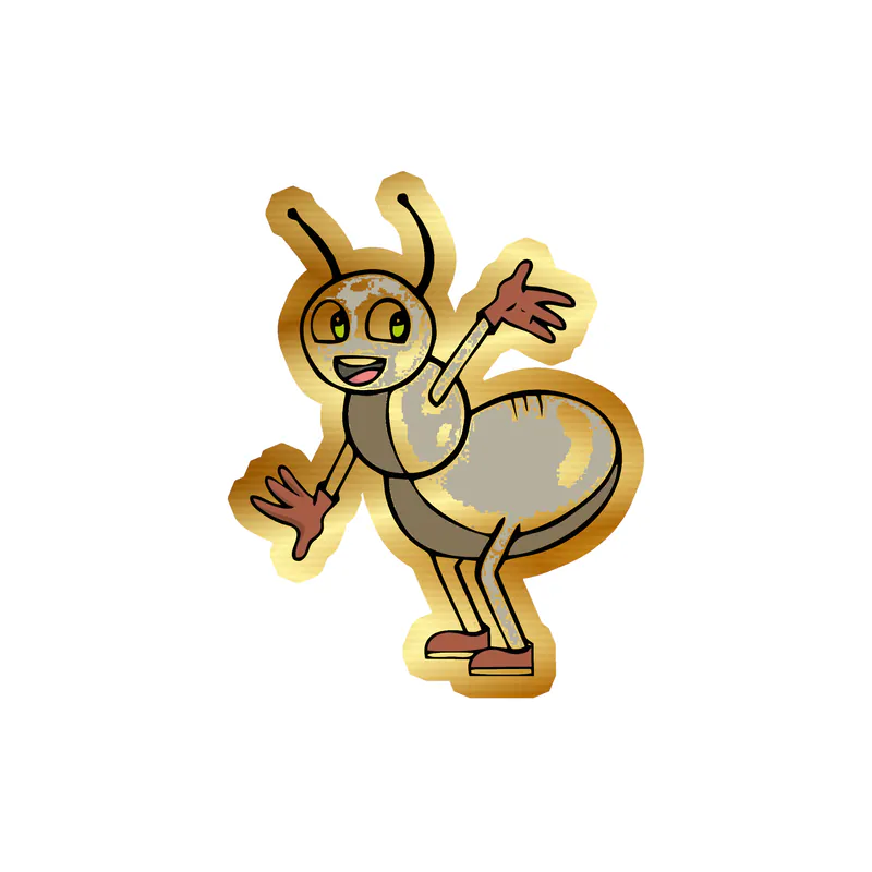 Bug Gold Chrome Vinyl Decal - Custom Size