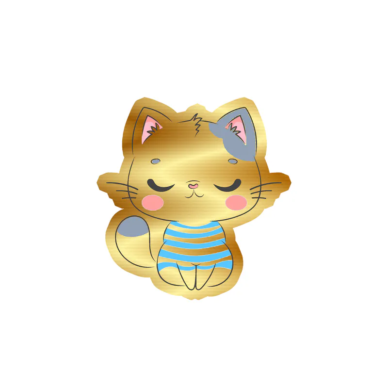 Cat Gold Chrome Vinyl Decal - Custom Size