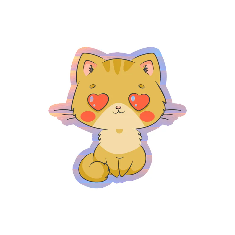Cat Holographic Vinyl Decal - Custom Size