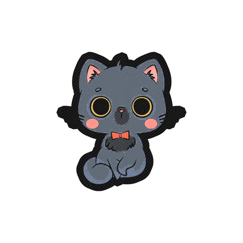 Cat Carbon Fiber Vinyl Decal - Custom Size